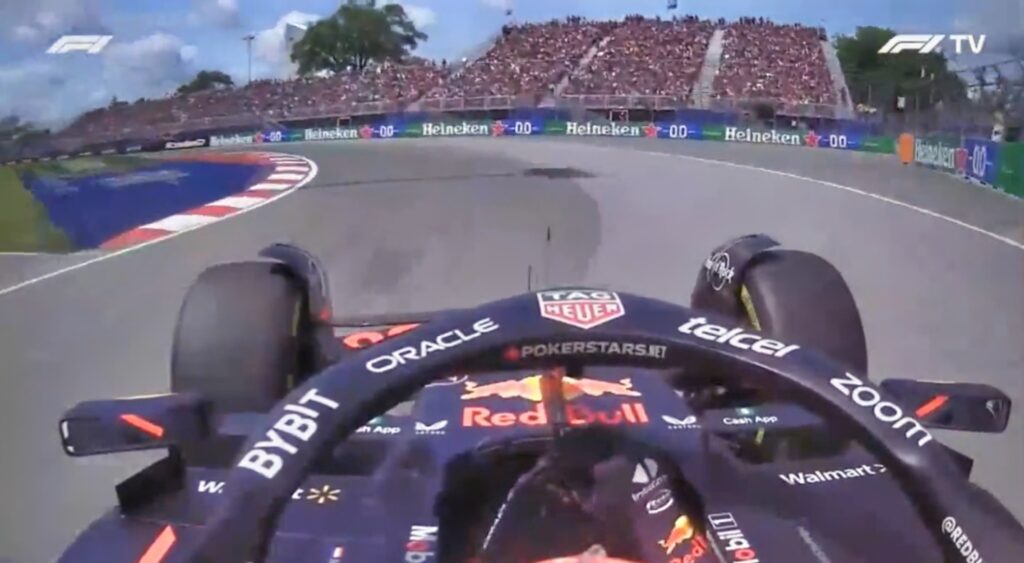 View from Max Verstappen’s car during the Canadian Grand Prix