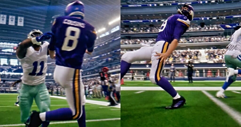 Kirk Cousins getting tossed in madden 24.