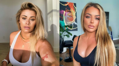 Close-up photos of Paige VanZant and Mandy Rose