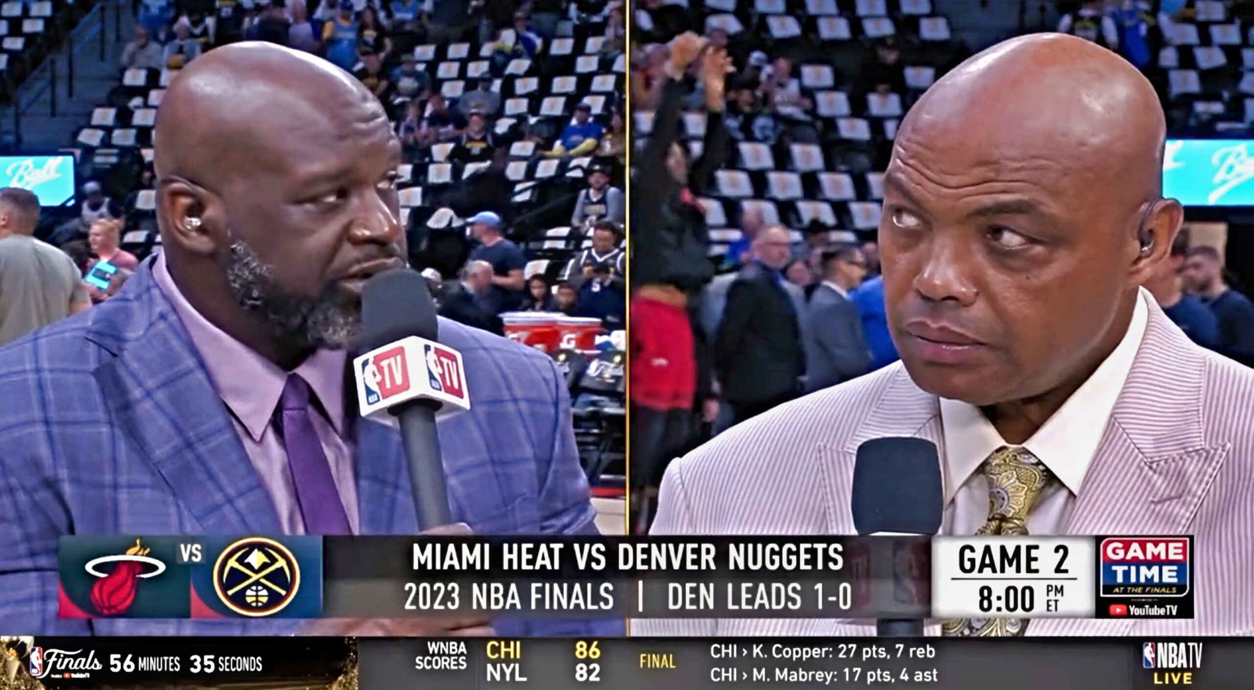 Video: Charles Barkley, Shaquille O'Neal Got Physical Sunday Night