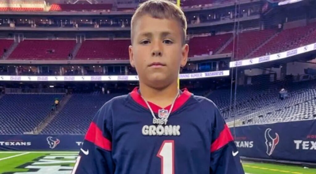 Baby Gronk in Texans jersey