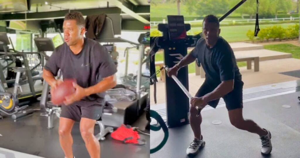 Russell Wilson working out