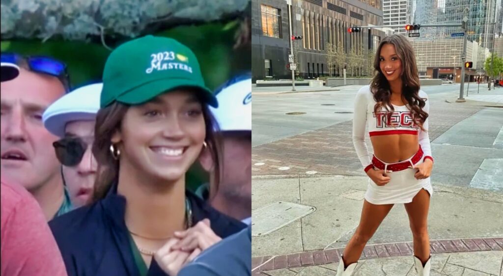 Aaliyah Kikumoto smiling at the masters. Aaliyah Kikumoto posing for Texas tech