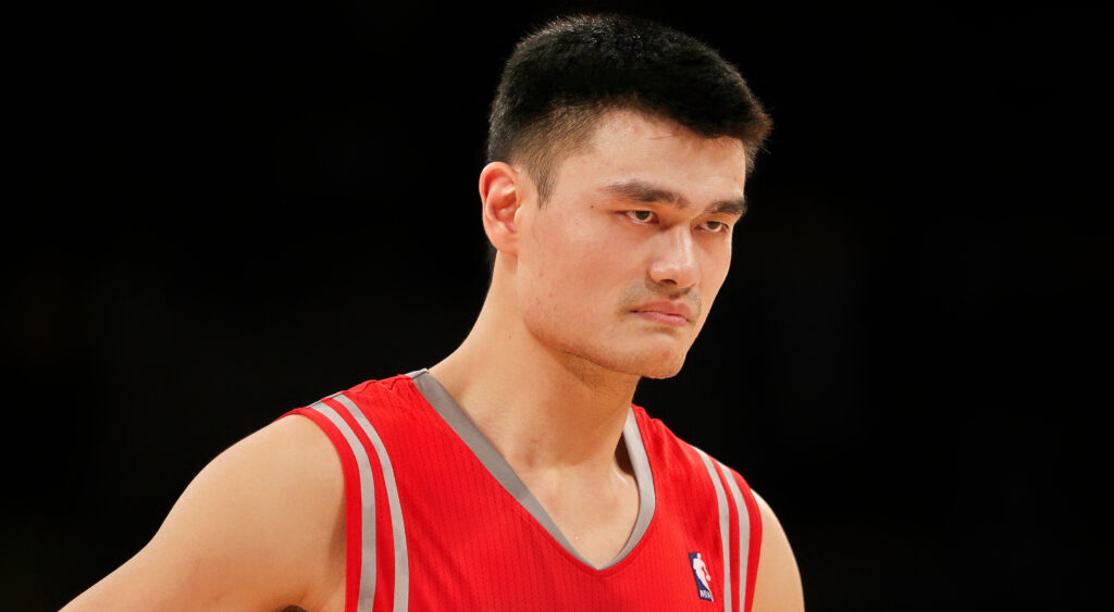 Yao Ming in Rockets uniform. 