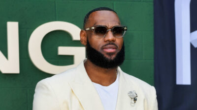 LeBron James in suit and sunglasses