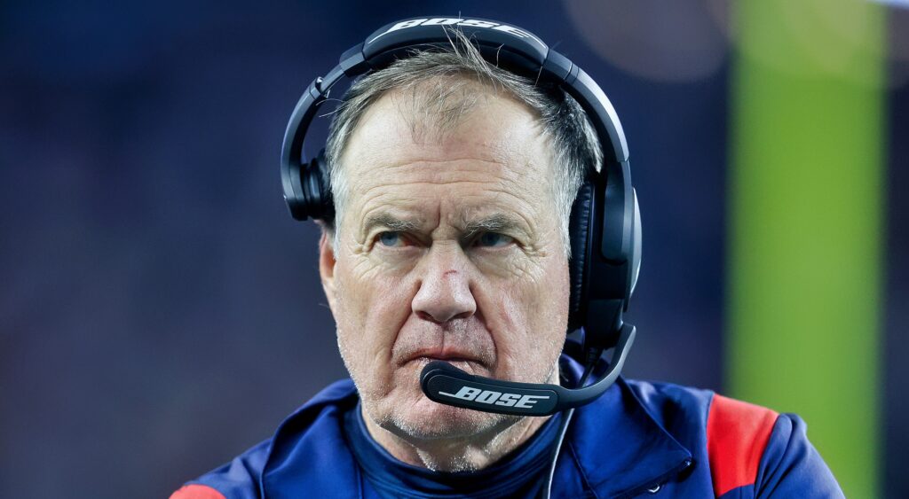 Bill Belichick with headset on