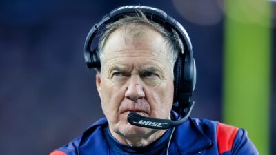 Bill Belichick with headset on