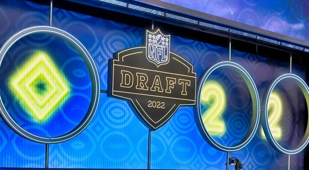 A photo of the 2022 NFL Draft stage.