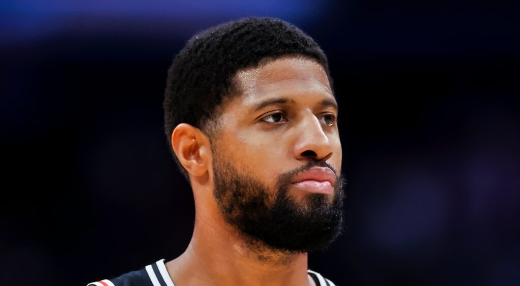 Paul George of Los Angeles Clippers looking on.