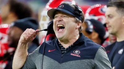 Kirby Smart yelling from sidelines