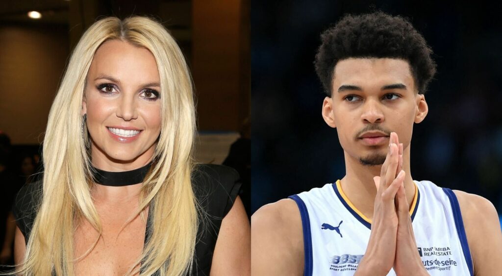 Photos of Britney Spears and Victor Wembanyama