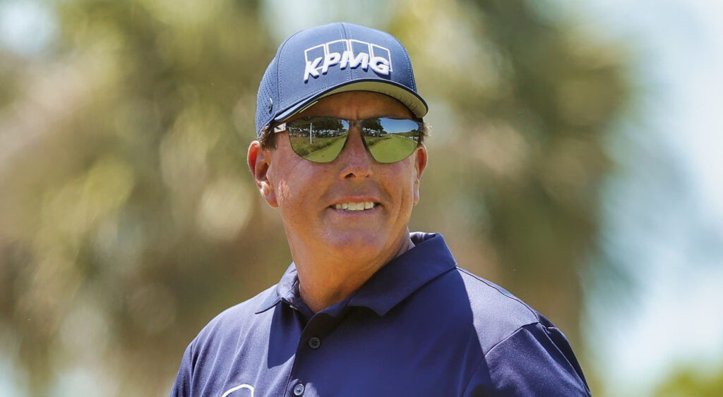 Phil Mickelson in hat and shades