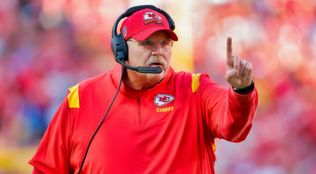 Andy Reid holding a finger up