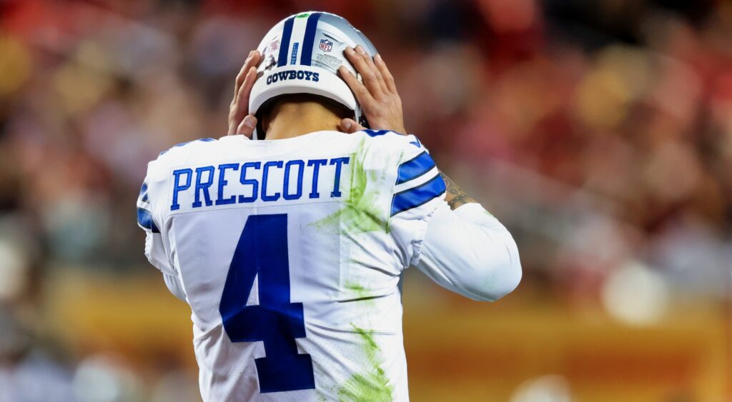 Dak Prescott frustrated following play during Divisional Playoff Game