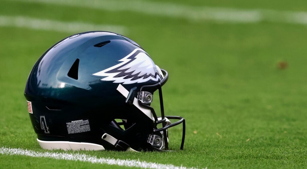 Philadelphia Eagles Helmet on Field