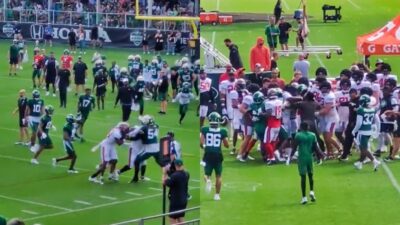 Jets and Bucs players fighting