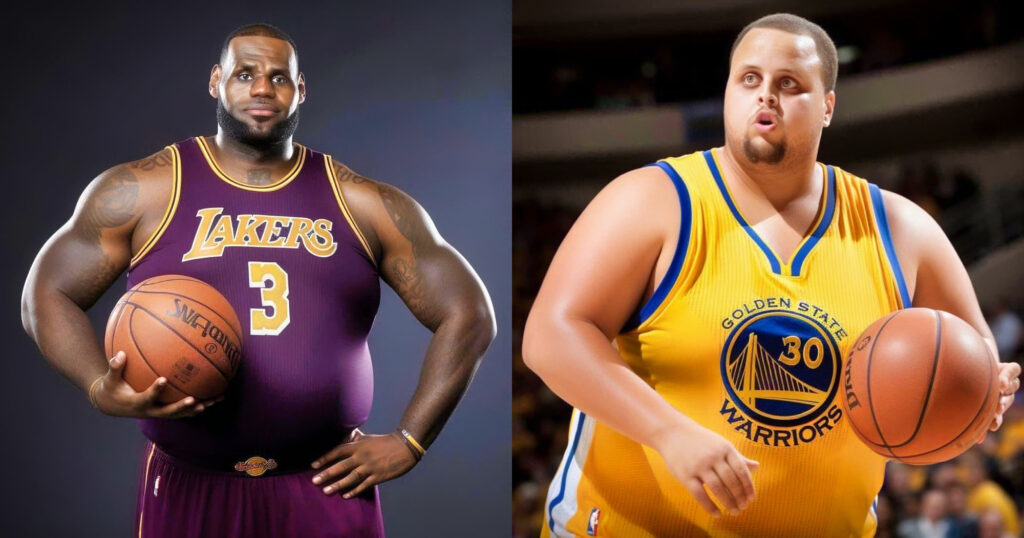 Lebron James and Steph Curry AI Generated fat.