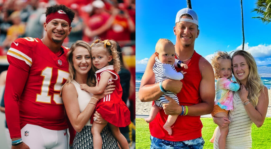 Photos of Patrick and Brittany Mahomes with their kids