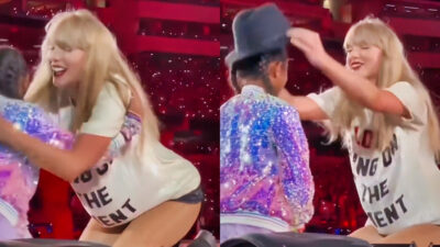 Photos of taylor Swift giving Bianka Bryant a hat