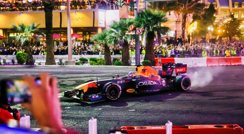 F1 car on the streets of vegas.