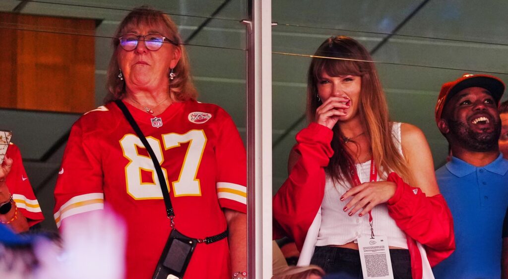 Taylor Swift and Donna Kelce in suite