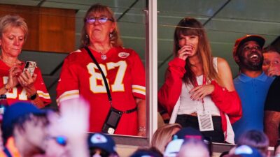 Donna Kelce and Taylor Swift in suite
