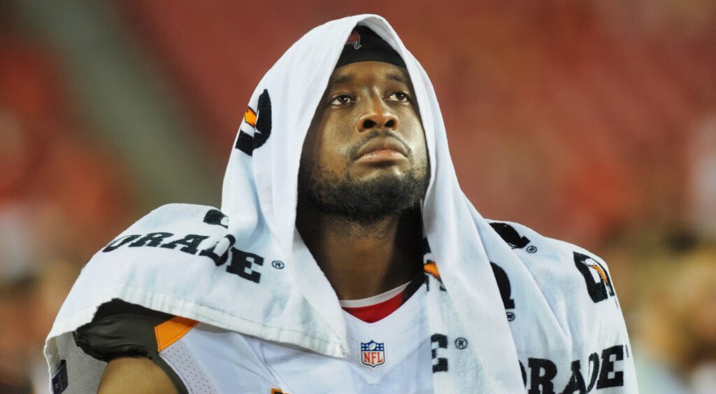 Gerald McCoy with towel on head