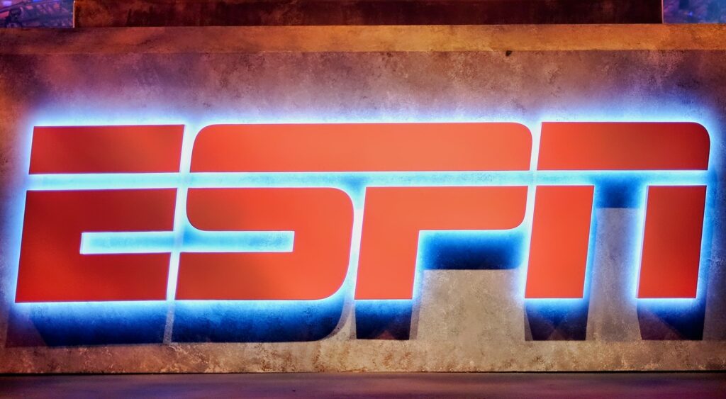 ESPN logo on their set.