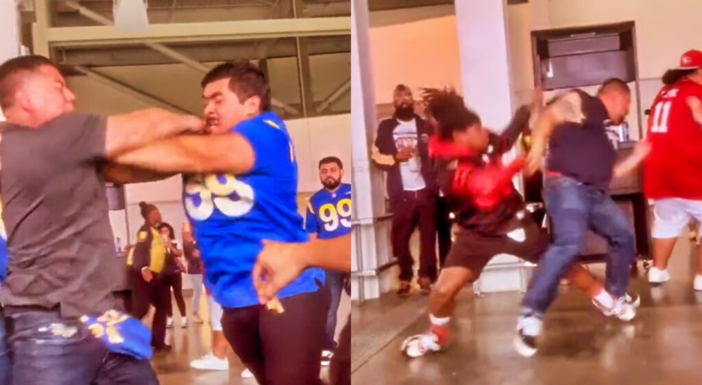 Rams and 49ers fans fighting