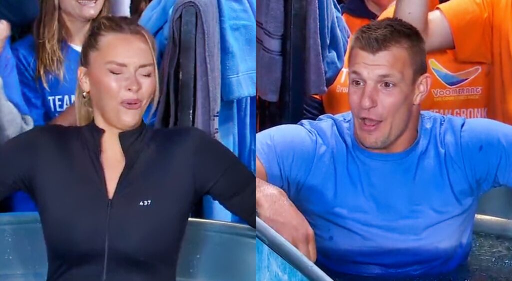Rob Gronkowski and Camille Kostek in ice bath