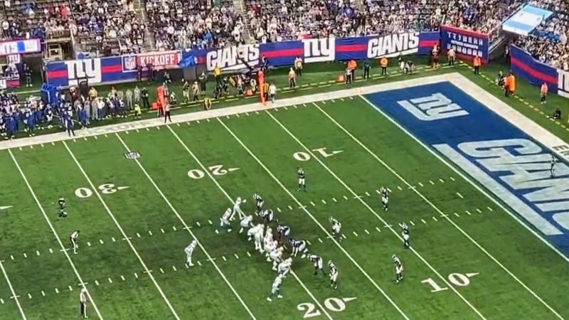 Screenshot of Dallas Cowboys-New York Giants game.