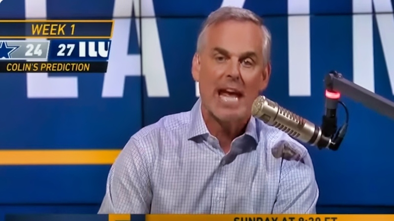 Screenshot of FS1's Colin Cowherd speaking on his show.