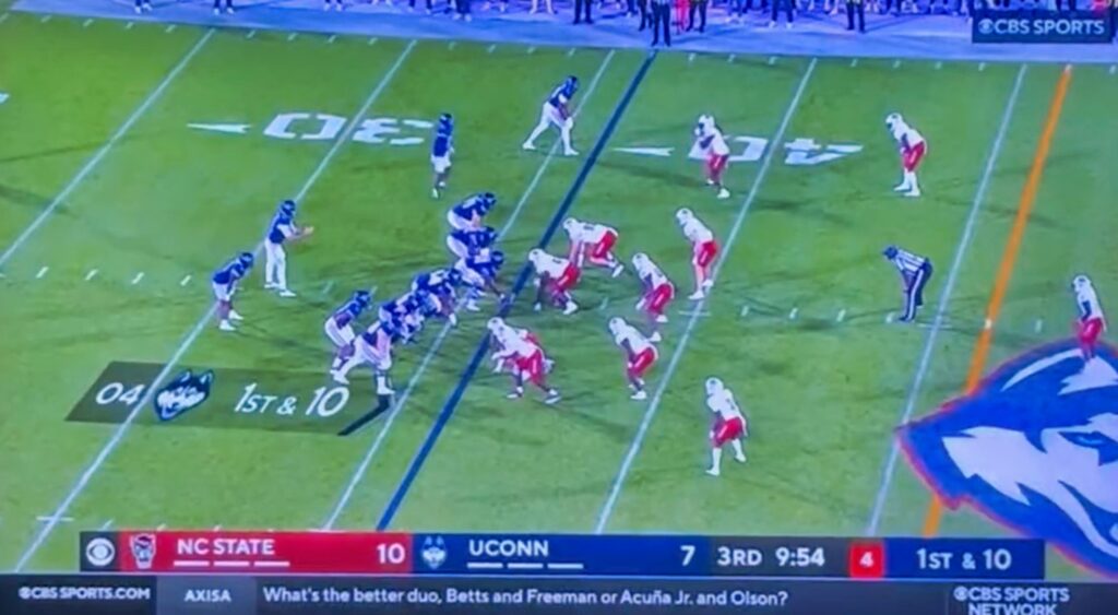 UConn lines up for a play.