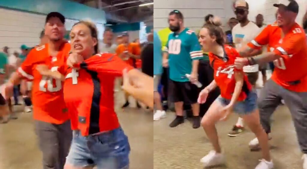 Denver Broncos fan upset being held back
