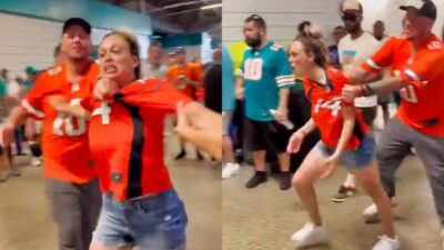 Denver Broncos fan upset being held back