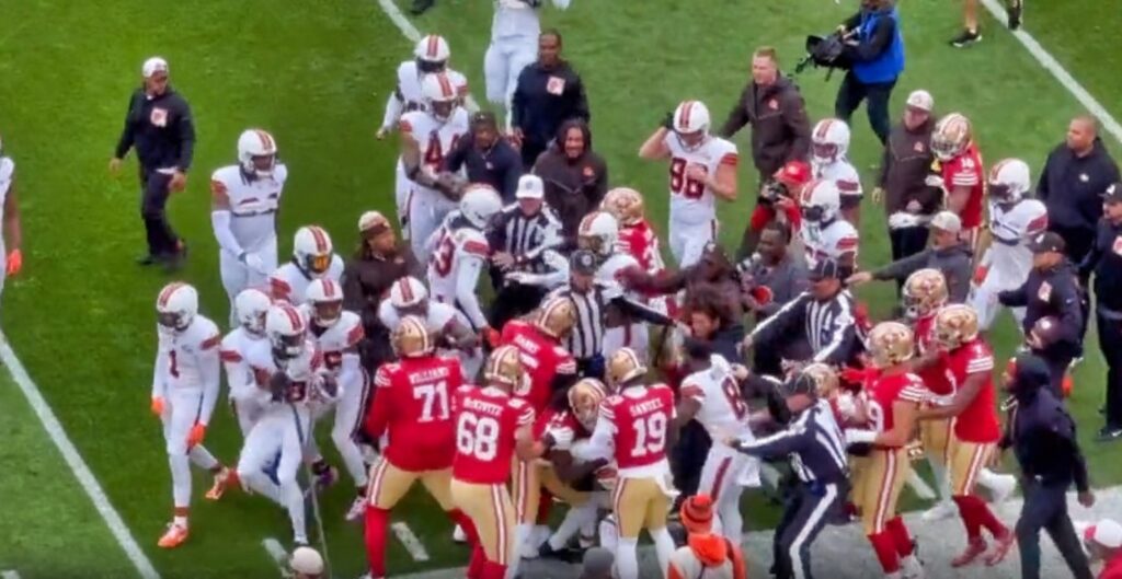 49ers and brows players fight