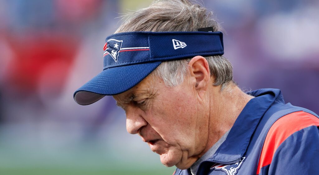 Bill belichick with his head down