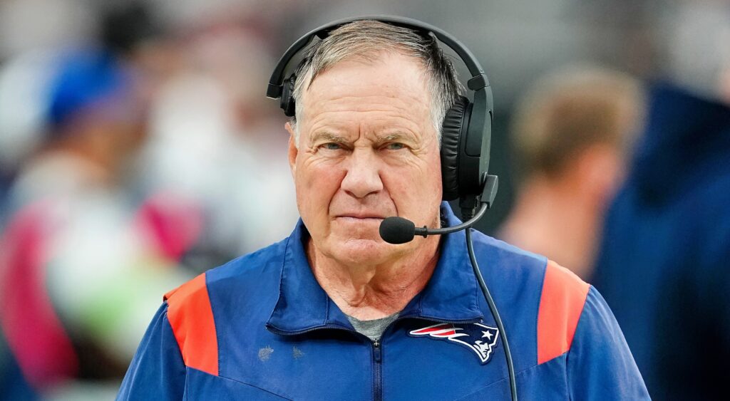 Belichick with headset on