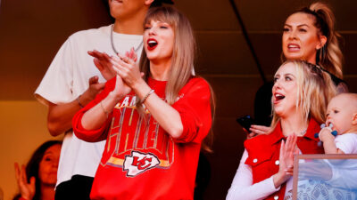 Taylor Swift cheering for the Chiefs