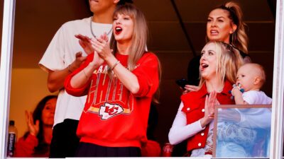 Taylor Swift And Brittany Mahomes in suite