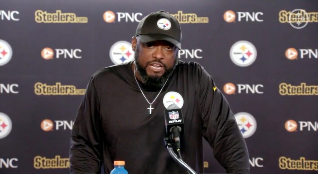 Mike Tomlin at a press conference.