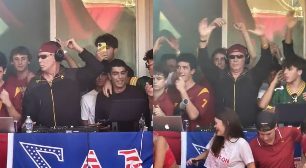 Photos of Will Ferrell playing music at USC frat party
