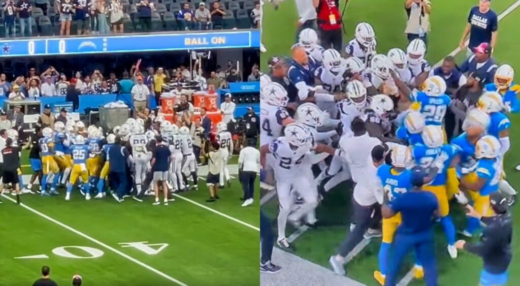 chargers cowbys fight