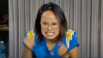 Chargers fan going crazy