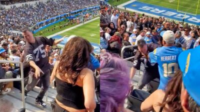 Los Angeles Chargers and raiders fan fight