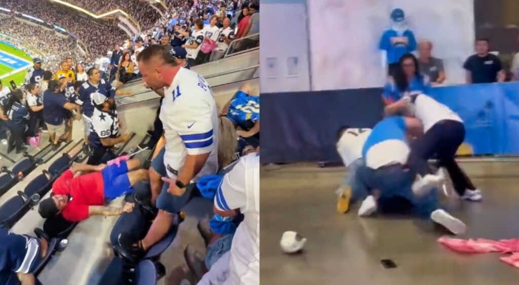 Charges and Cowboys fans fight