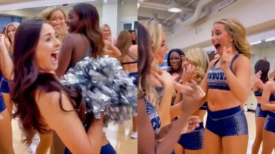 Dallas Cowboys cheerleaders excited