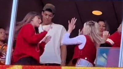 Jackson Brittany mahomes and Taylor Swift in suite