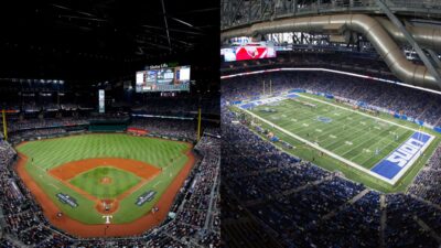 MLB and NFL view of stadium