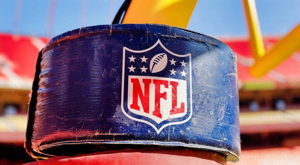 NFL Logo on the goal post padding.
